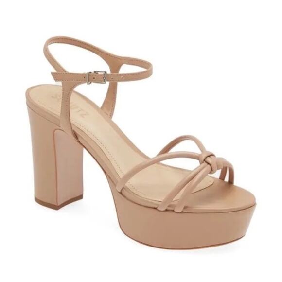 Schutz Kelsie Platform Sandal in Nude - Picture 1 of 8